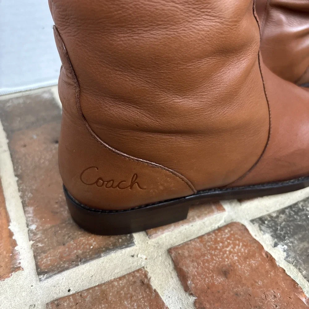 Coach Cheyenne OTK Leather Riding Boots Women's Size 11M Vintage 90's New Soles
